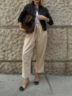 Snap Down Cropped Bomber Jacket.