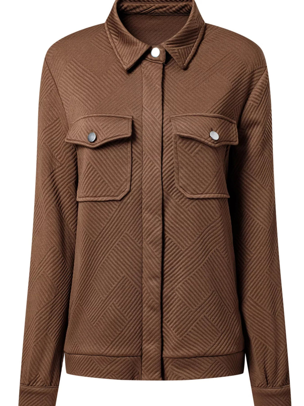 Solid Color Zip Up Button Flap Pocket Jackets.