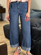 Wide leg jeans offering ultimate comfort and stylish fit for everyday wear, enhancing both fashion and ease.