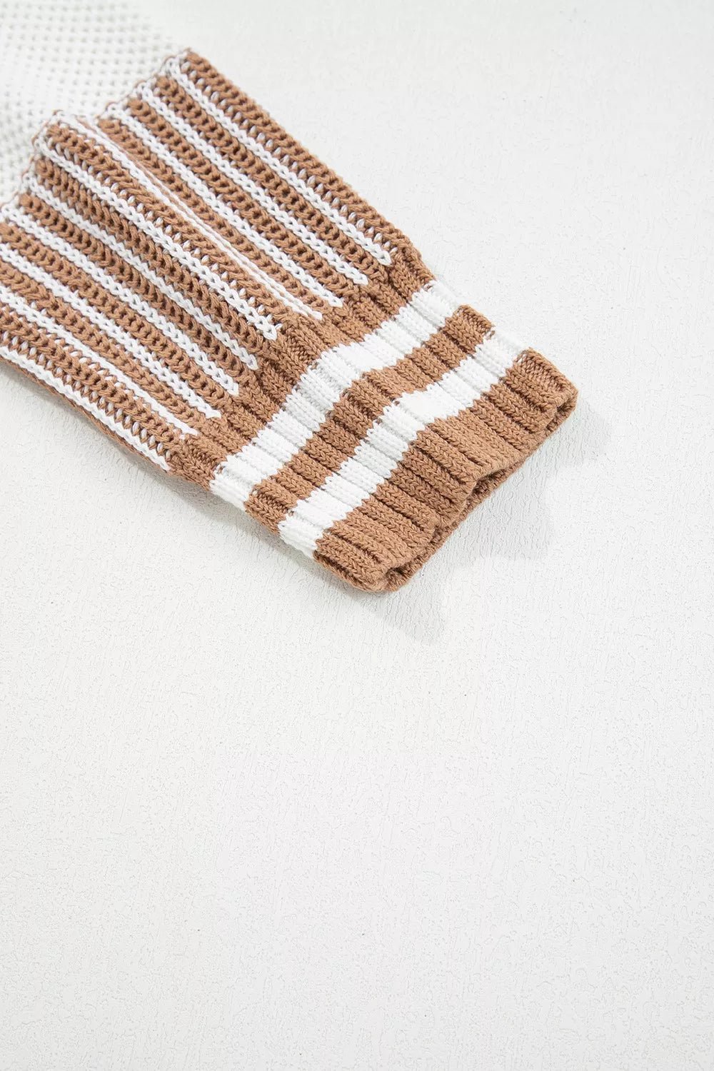 Striped Knit Long Sleeve Sweater.