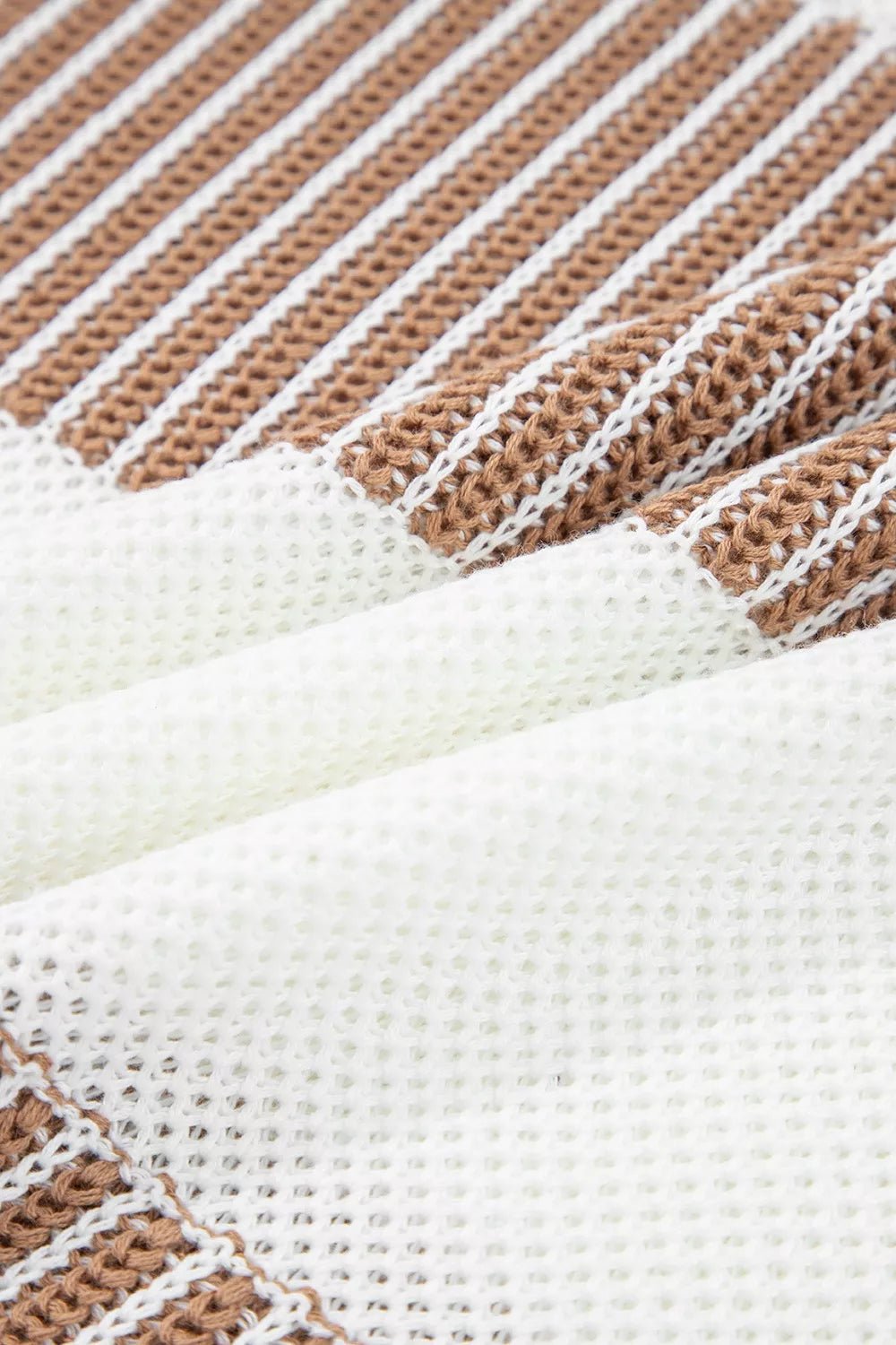 Striped Knit Long Sleeve Sweater.