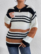 Striped Round Neck Sweater.