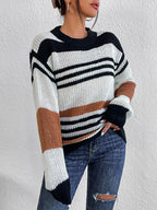 Striped Round Neck Sweater.