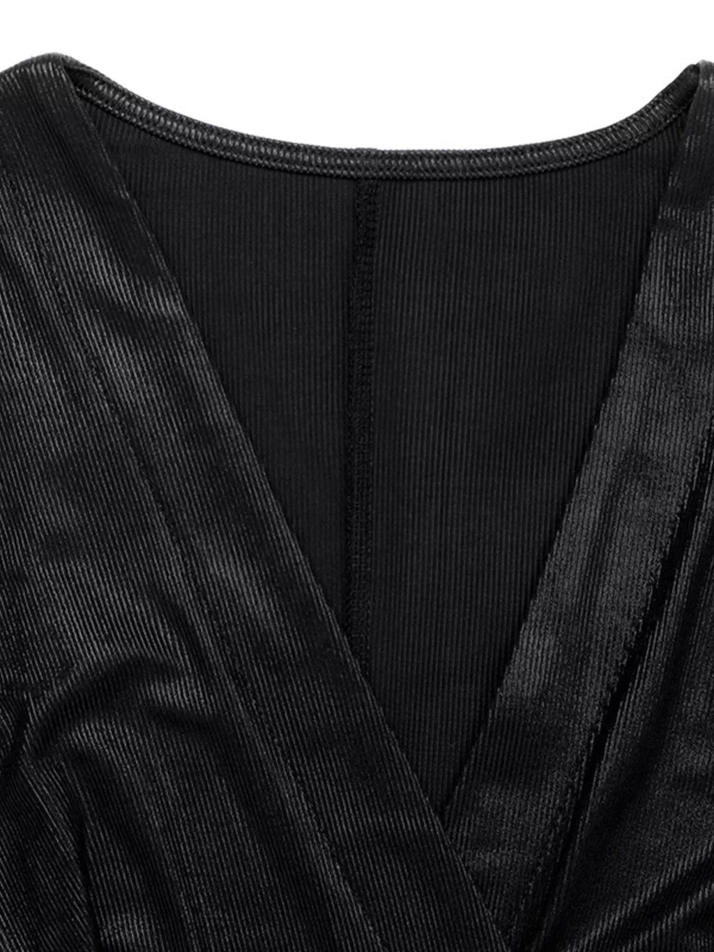 Surplice Long Sleeve Midi Dress.