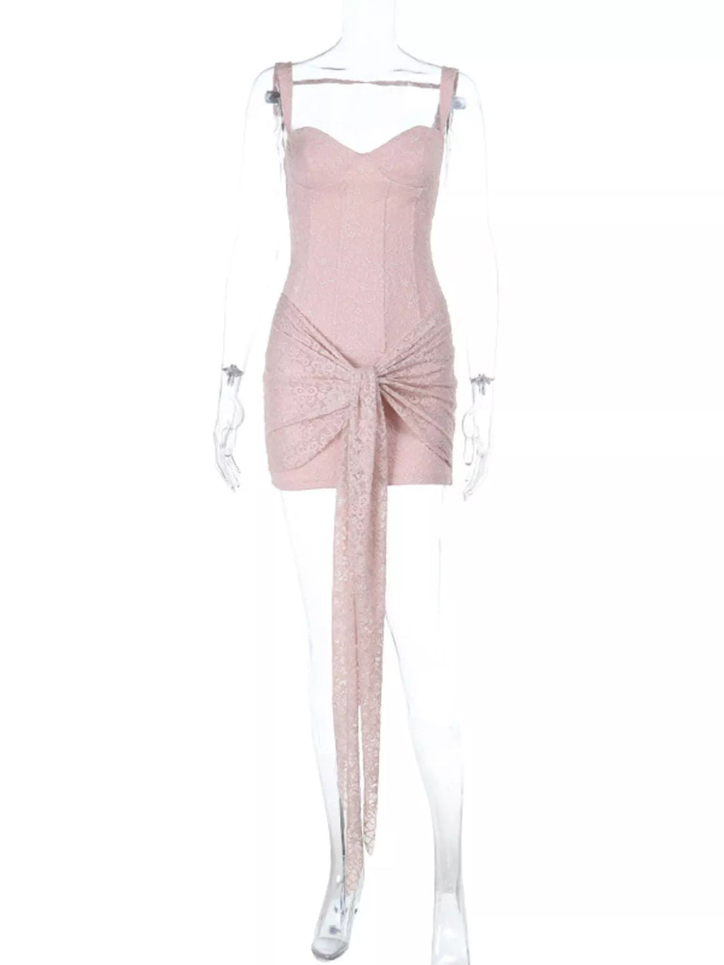 Sweetheart Neck Wide Strap Mini Dress.