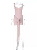 Sweetheart Neck Wide Strap Mini Dress.