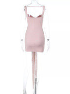 Sweetheart Neck Wide Strap Mini Dress.
