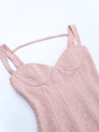 Sweetheart Neck Wide Strap Mini Dress.