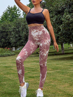High waist tie-dye leggings offering stylish comfort and vibrant design for active wear