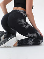 High waist tie-dye leggings offering stylish comfort and vibrant design for active wear