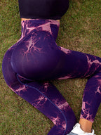 High waist tie-dye leggings offering stylish comfort and vibrant design for active wear