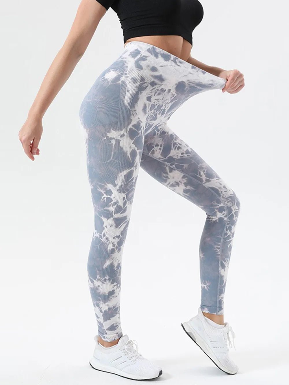 High waist tie-dye leggings offering stylish comfort and vibrant design for active wear