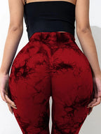 High waist tie-dye leggings offering comfort and style for a modern athletic look