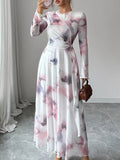 Tie-Dye Long Sleeve Maxi Dress.