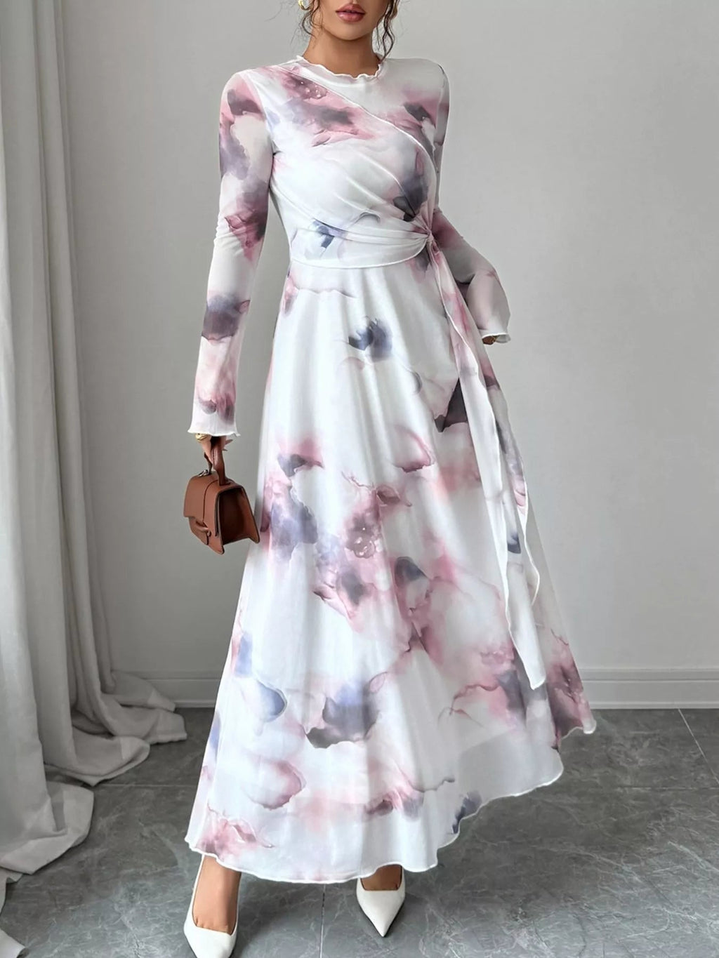 Tie-Dye Long Sleeve Maxi Dress.