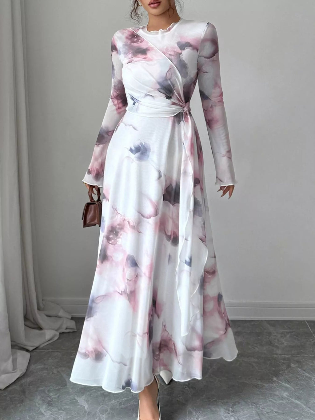 Tie-Dye Long Sleeve Maxi Dress.