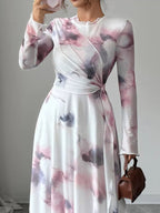 Tie-Dye Long Sleeve Maxi Dress.