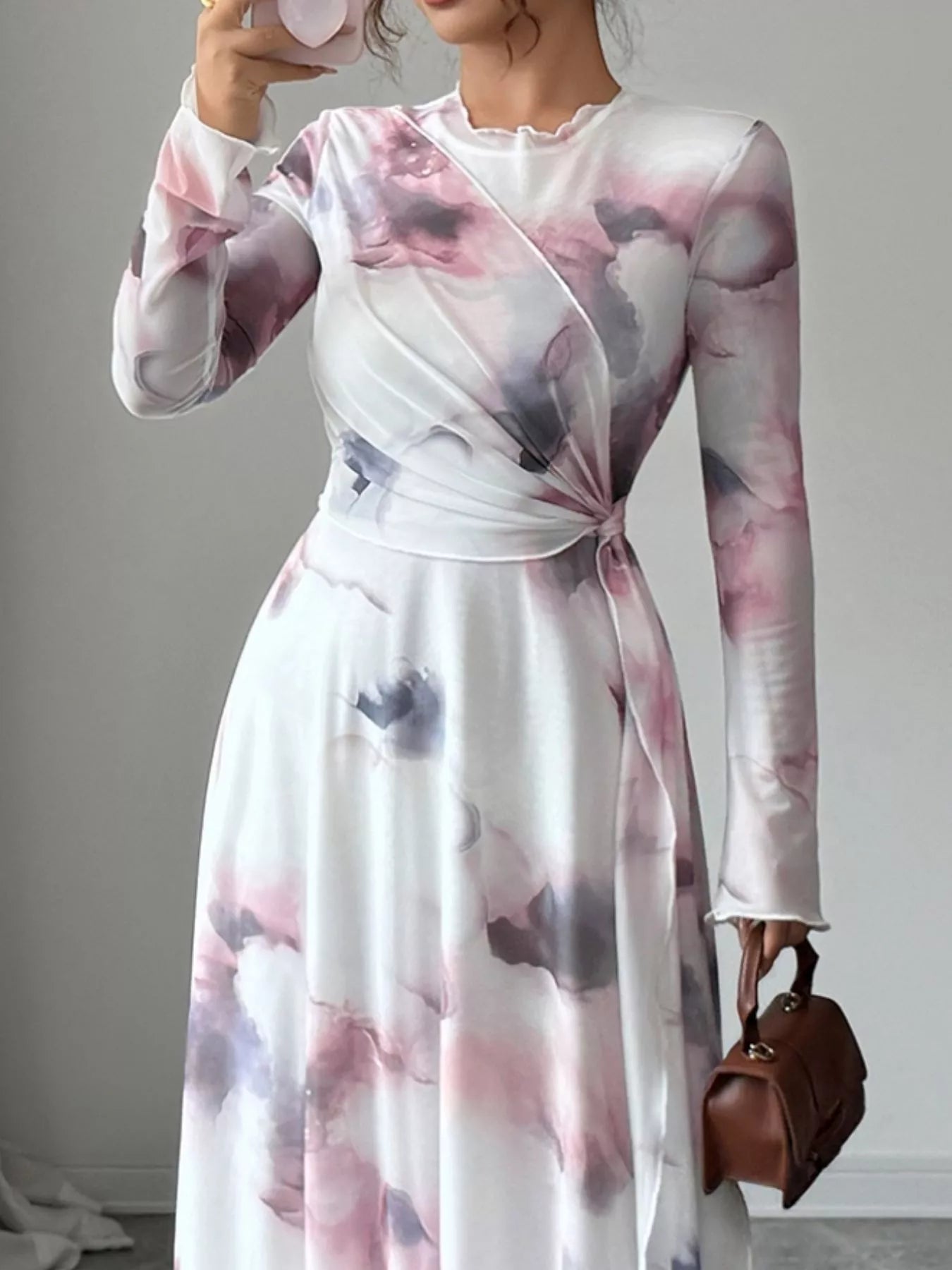 Tie-Dye Long Sleeve Maxi Dress.
