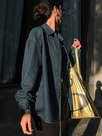 Tie-Waist Long Sleeve Denim Jacket.