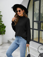 Turtleneck Dropped Shoulder Sweater.