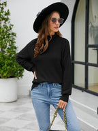 Turtleneck Dropped Shoulder Sweater.