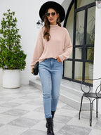 Turtleneck Dropped Shoulder Sweater.