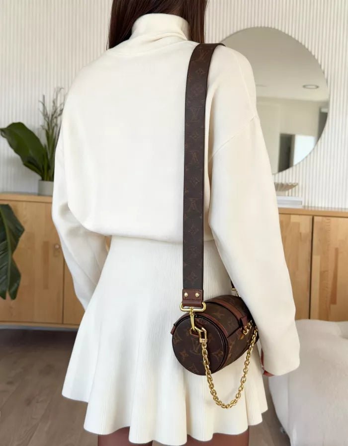 Turtleneck Dropped Shoulder Sweater and Skirt Set.