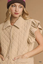 Corduroy quilted vest providing warmth and style for outdoor activities