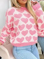 Valentine Heart Round Neck Sweater.