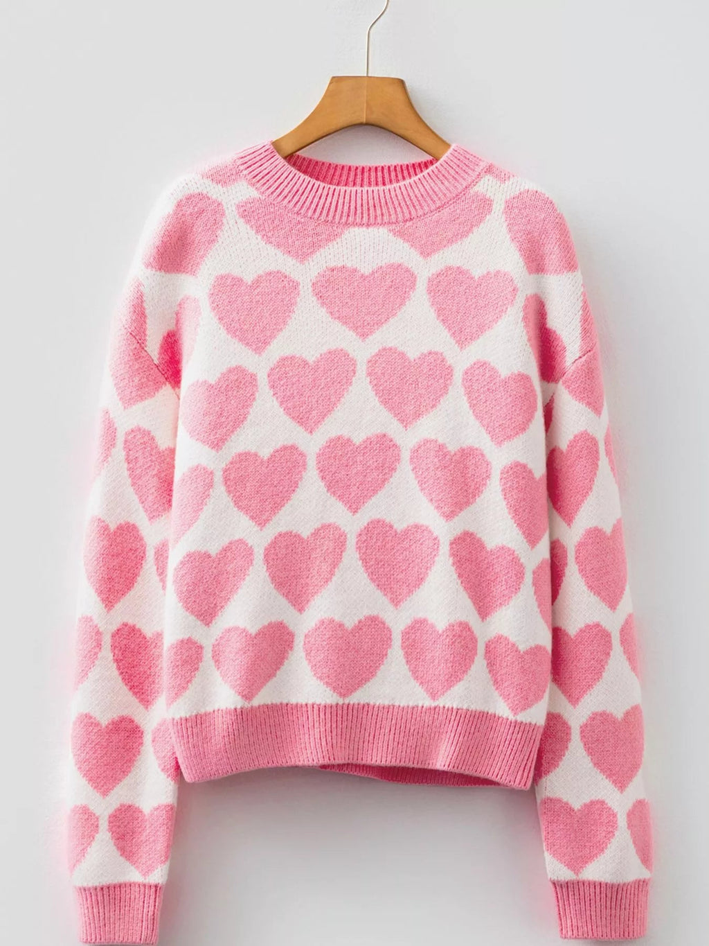 Valentine Heart Round Neck Sweater.