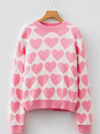 Valentine Heart Round Neck Sweater.