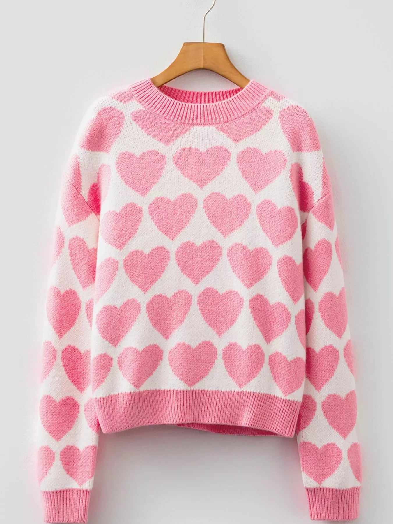 Valentine Heart Round Neck Sweater.