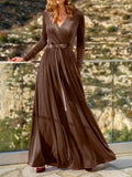 Velvet Long Sleeve Maxi Dress.