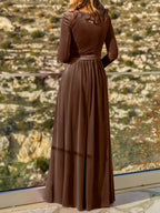 Velvet Long Sleeve Maxi Dress.