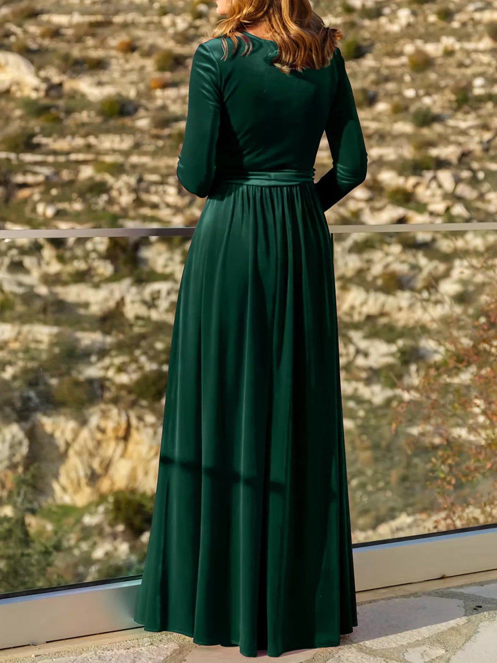 Velvet Long Sleeve Maxi Dress.