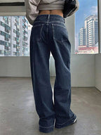 Classic vintage wide leg jeans offering timeless style and comfortable fit for versatile fashion looks.