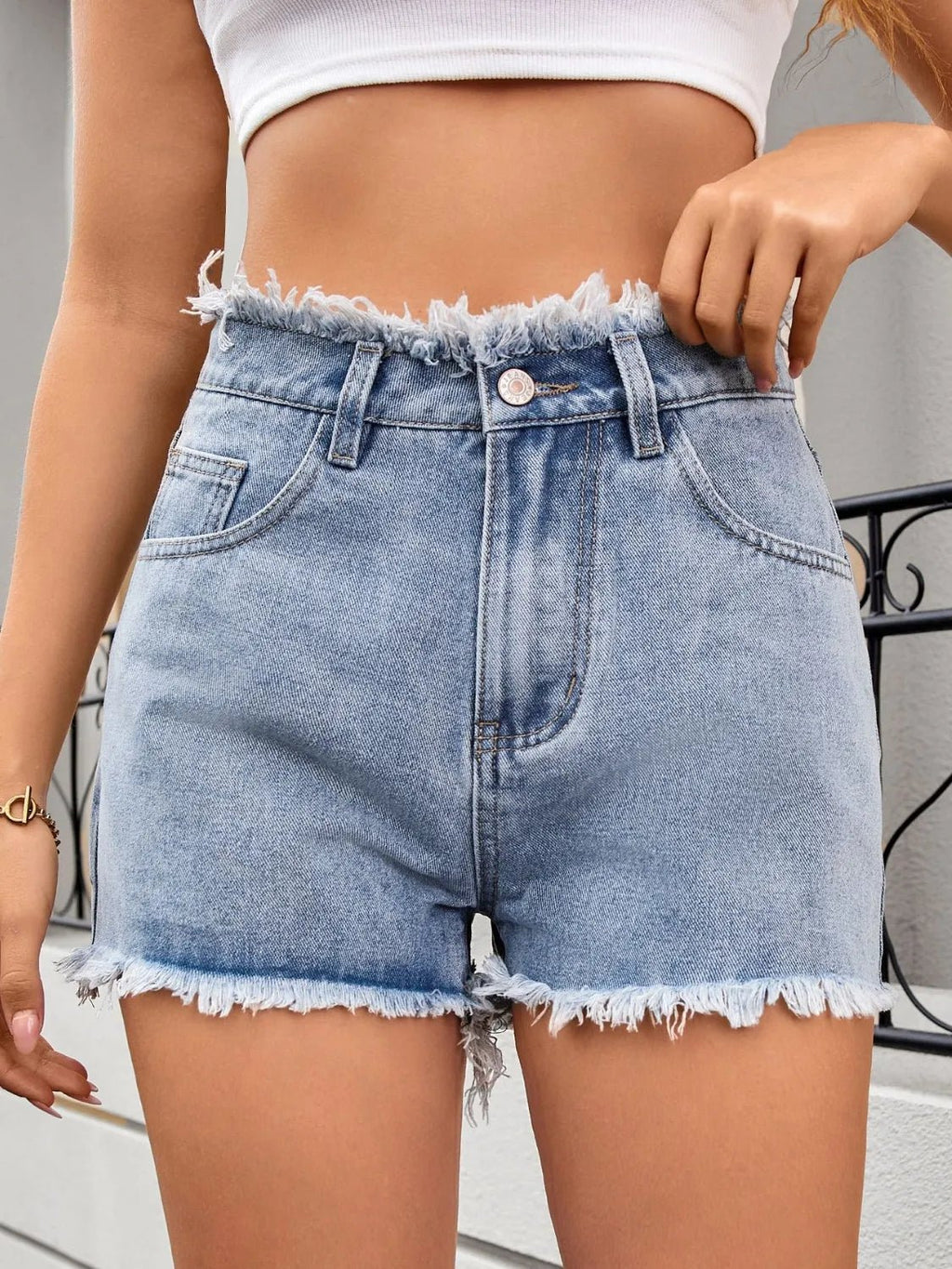 Premium denim shorts showcasing stylish wear for a modern and fashionable look