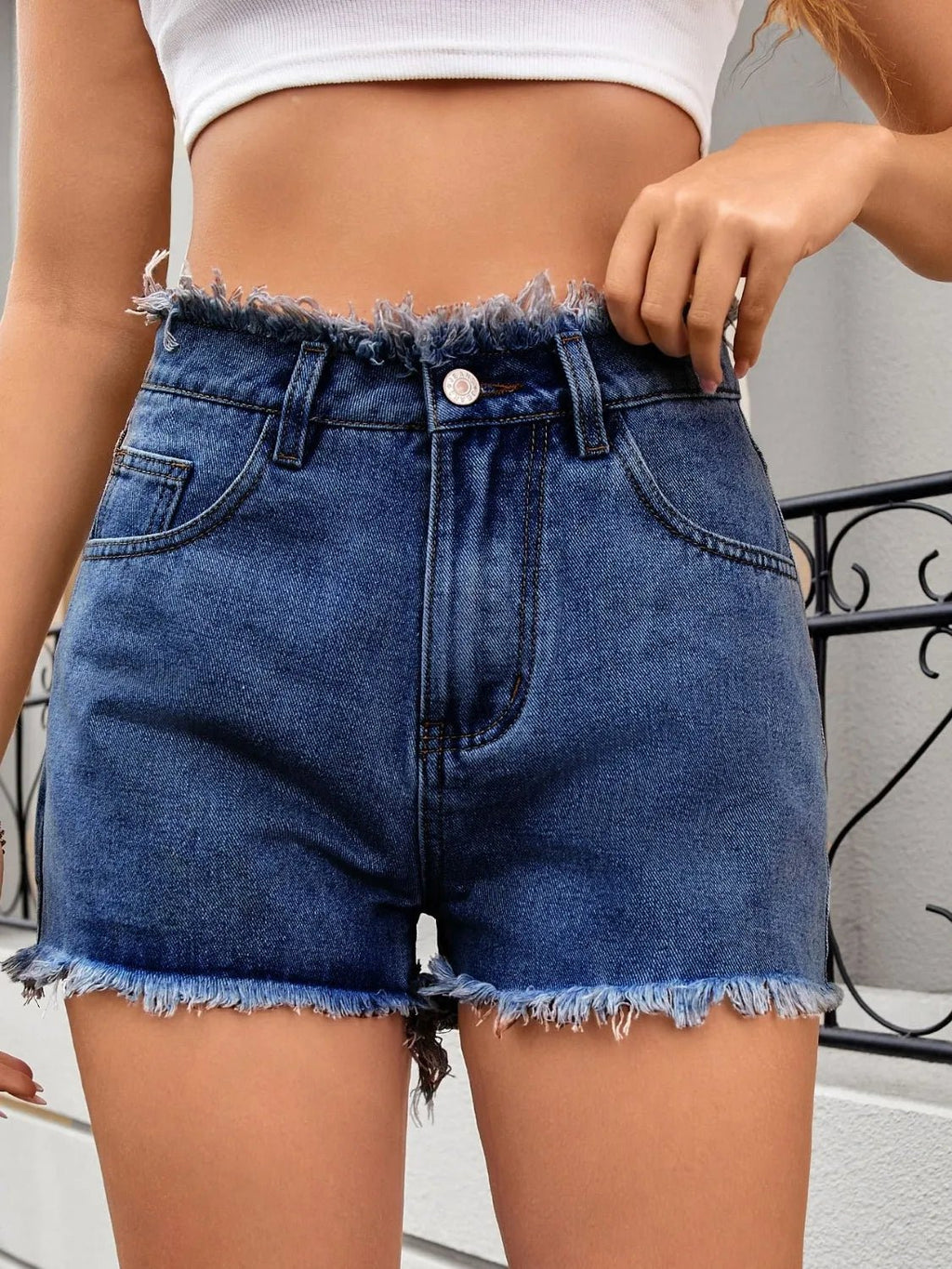 Premium denim shorts showcasing stylish wear for a modern and fashionable look
