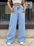 Comfortable wide leg jeans designed for stylish and relaxed wear, enhancing both comfort and fashion.