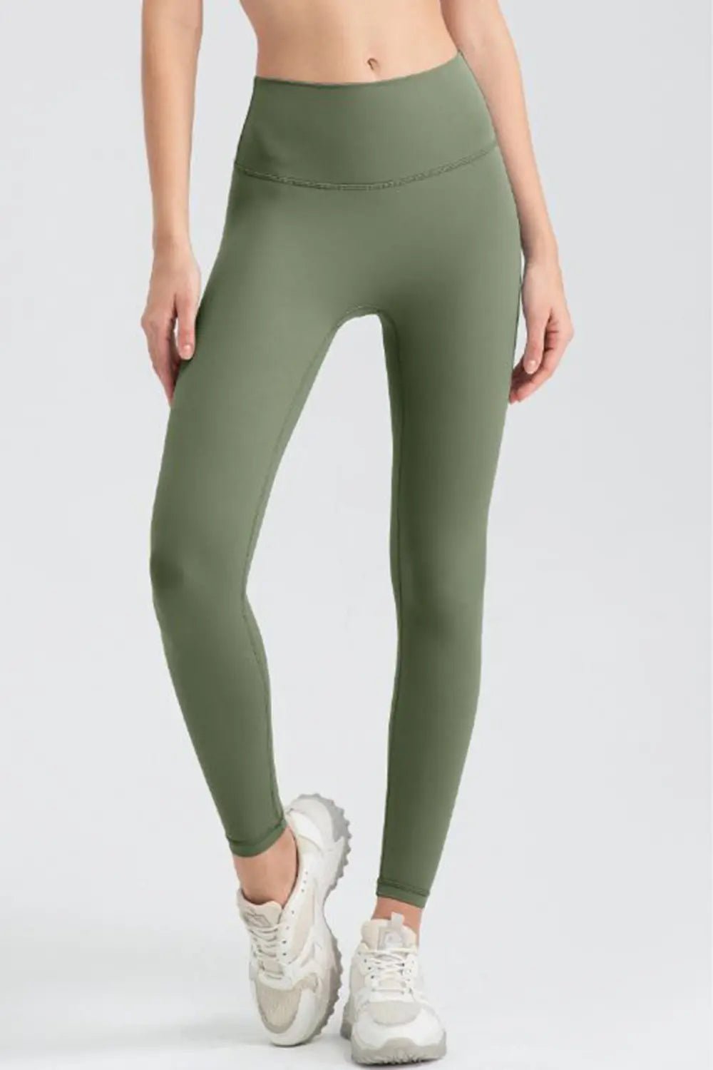 Wide waistband sport leggings providing comfort and support, ideal for active wear and fitness workouts.