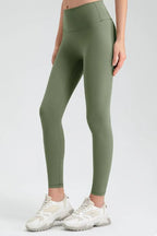Wide waistband sport leggings providing comfort and support, ideal for active wear and fitness workouts.