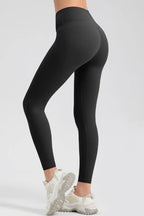 Wide waistband sport leggings providing comfort and support, ideal for active wear and fitness workouts.