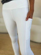 Wide waistband sports leggings provide comfort and support, perfect for active wear and stylish leggings