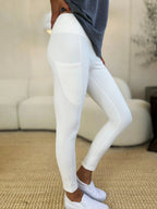 Wide waistband sports leggings provide comfort and support, perfect for active wear and stylish leggings
