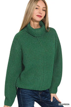 Zenana High Neck Full Zip Sweater Cardigan.