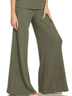 Zenana Mock Neck Top and Pants Sweater Set.