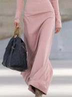 Zip Collar Long Sleeve Maxi Dress.