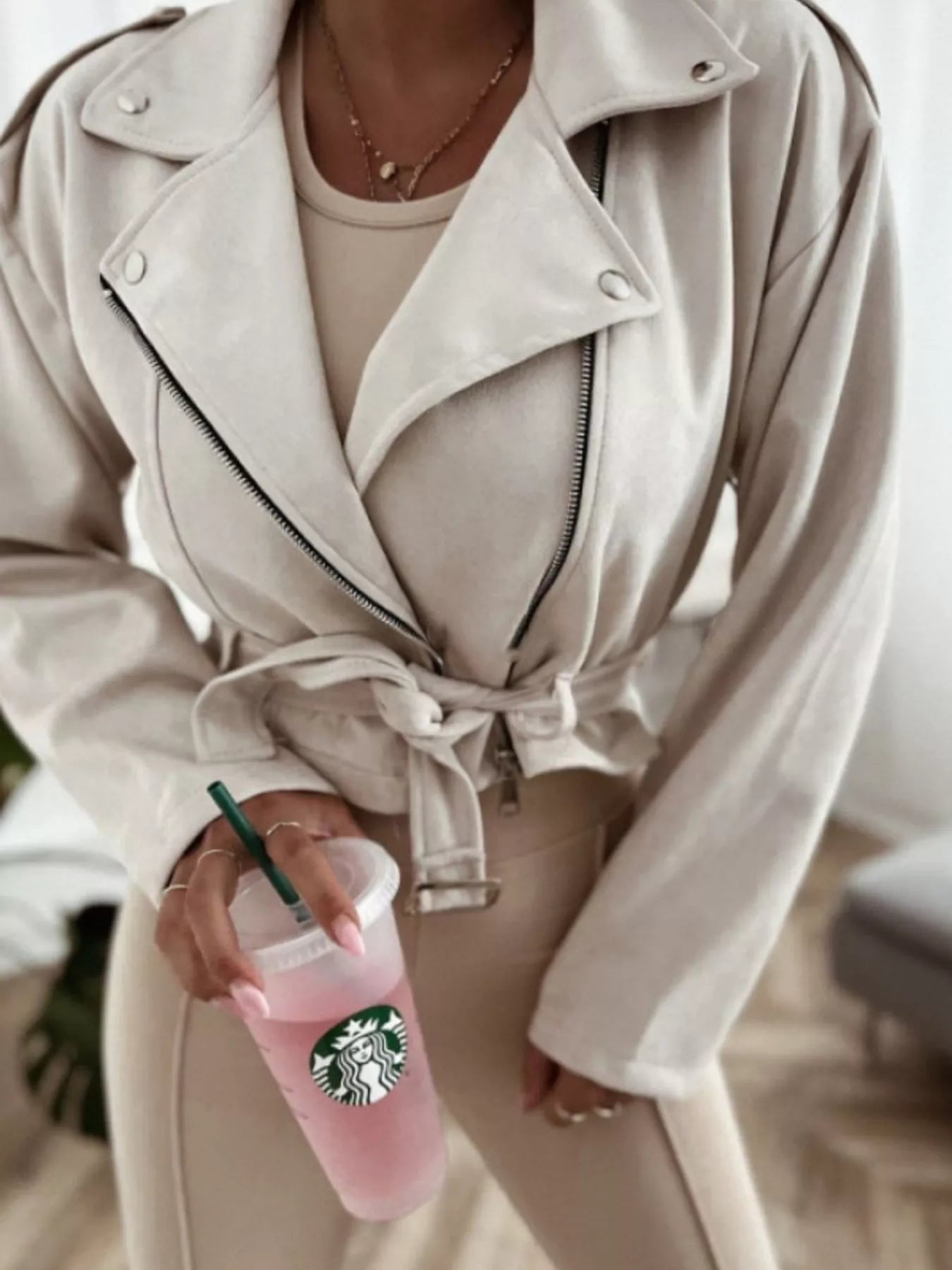 Zip Up Cropped Jacket.