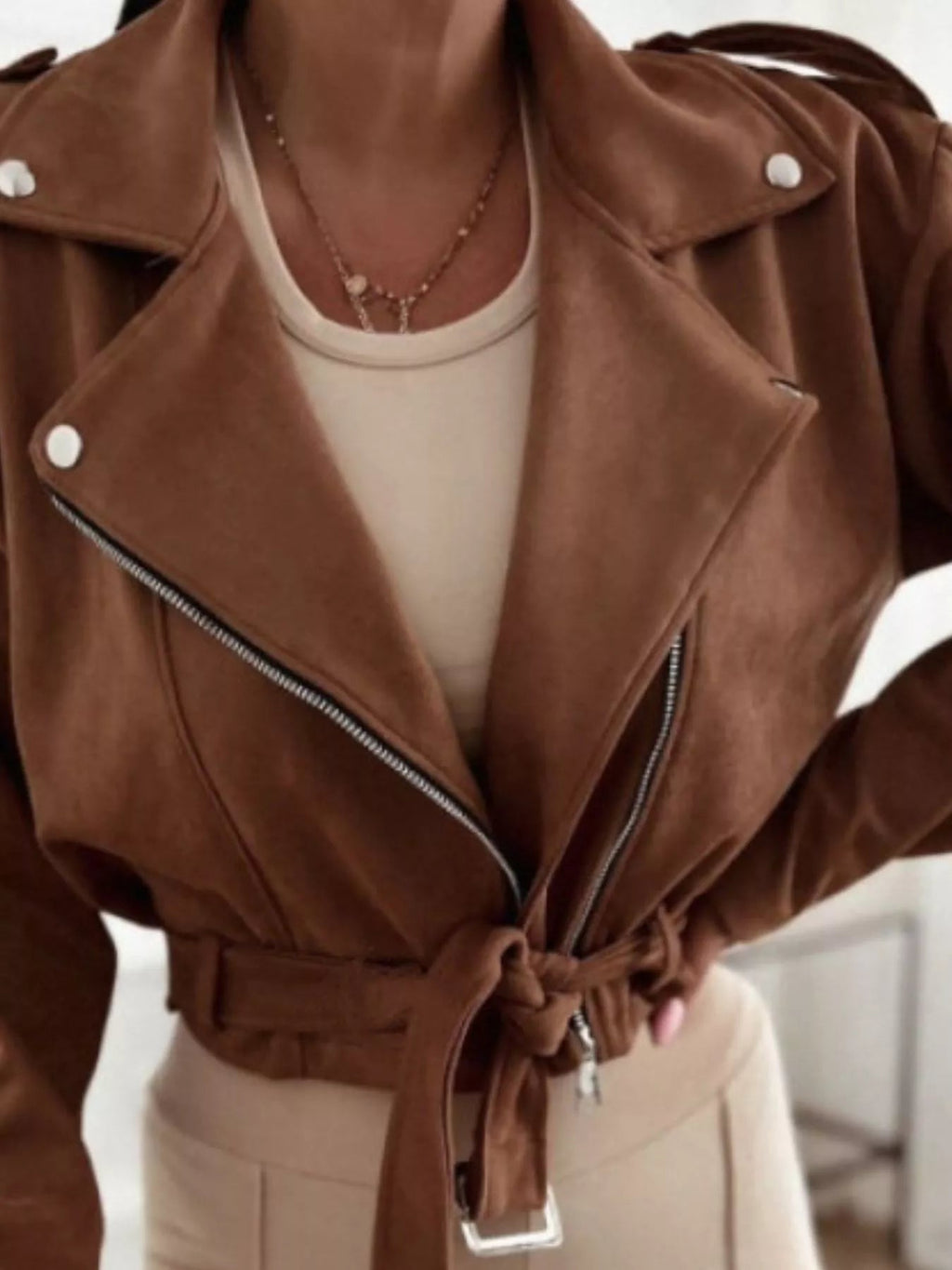Zip Up Cropped Jacket.