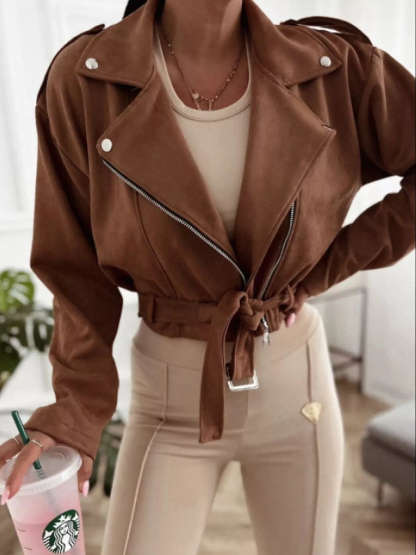 Zip Up Cropped Jacket.